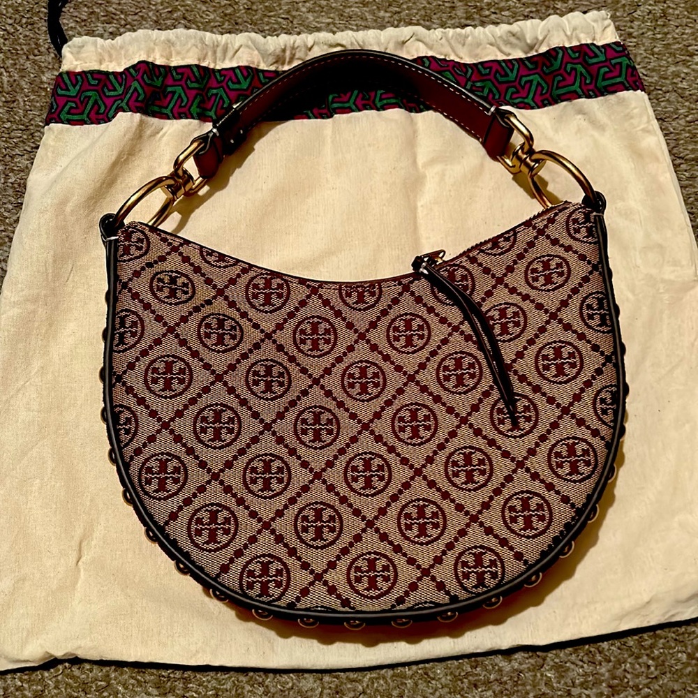 Tory Burch - T Monogram Mini Crescent Top Handle.